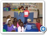 A child from Ms. Ritgert's class makes friends with Cool Eugene. He says, “Be a peacemaker, not a peacebreaker.” 